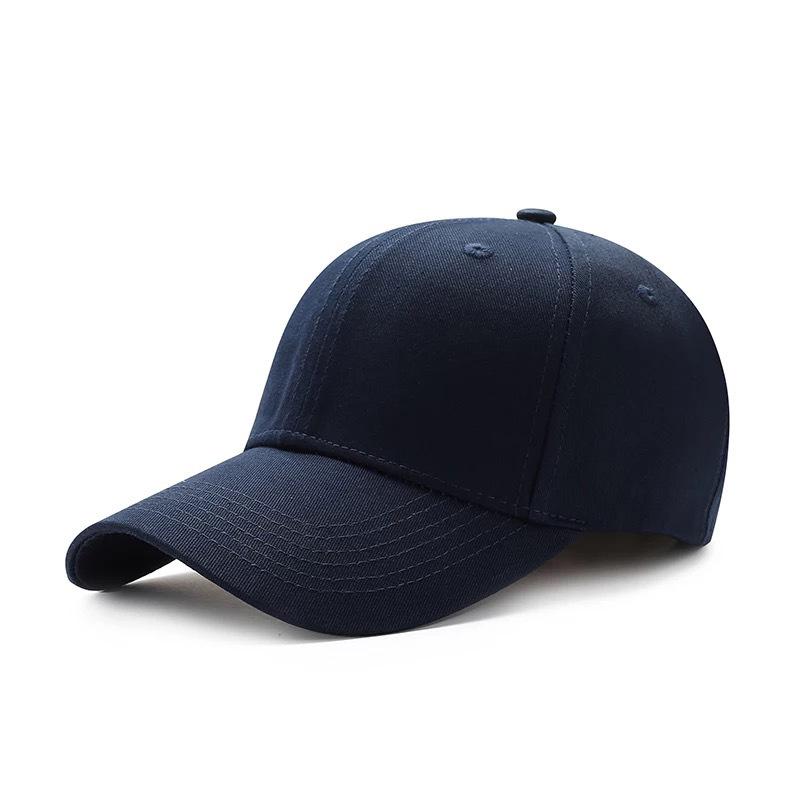 Navy Blue Unisex Plain Cotton Caps - Capwale