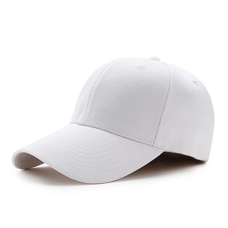 White Unisex Plain Cotton Caps - Capwale