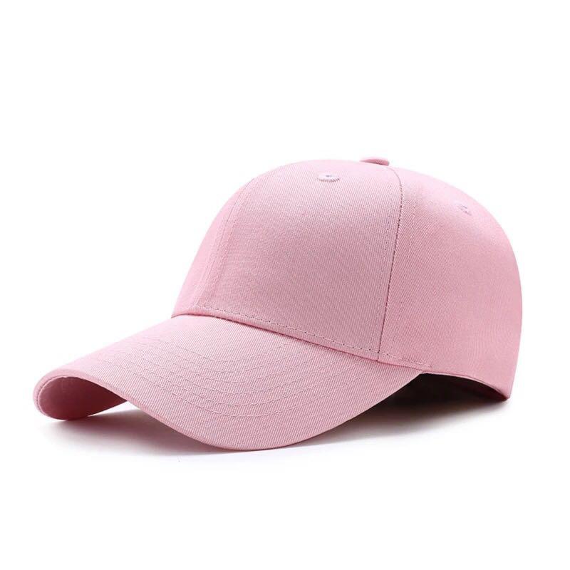 Pink Unisex Plain Cotton Caps - Capwale